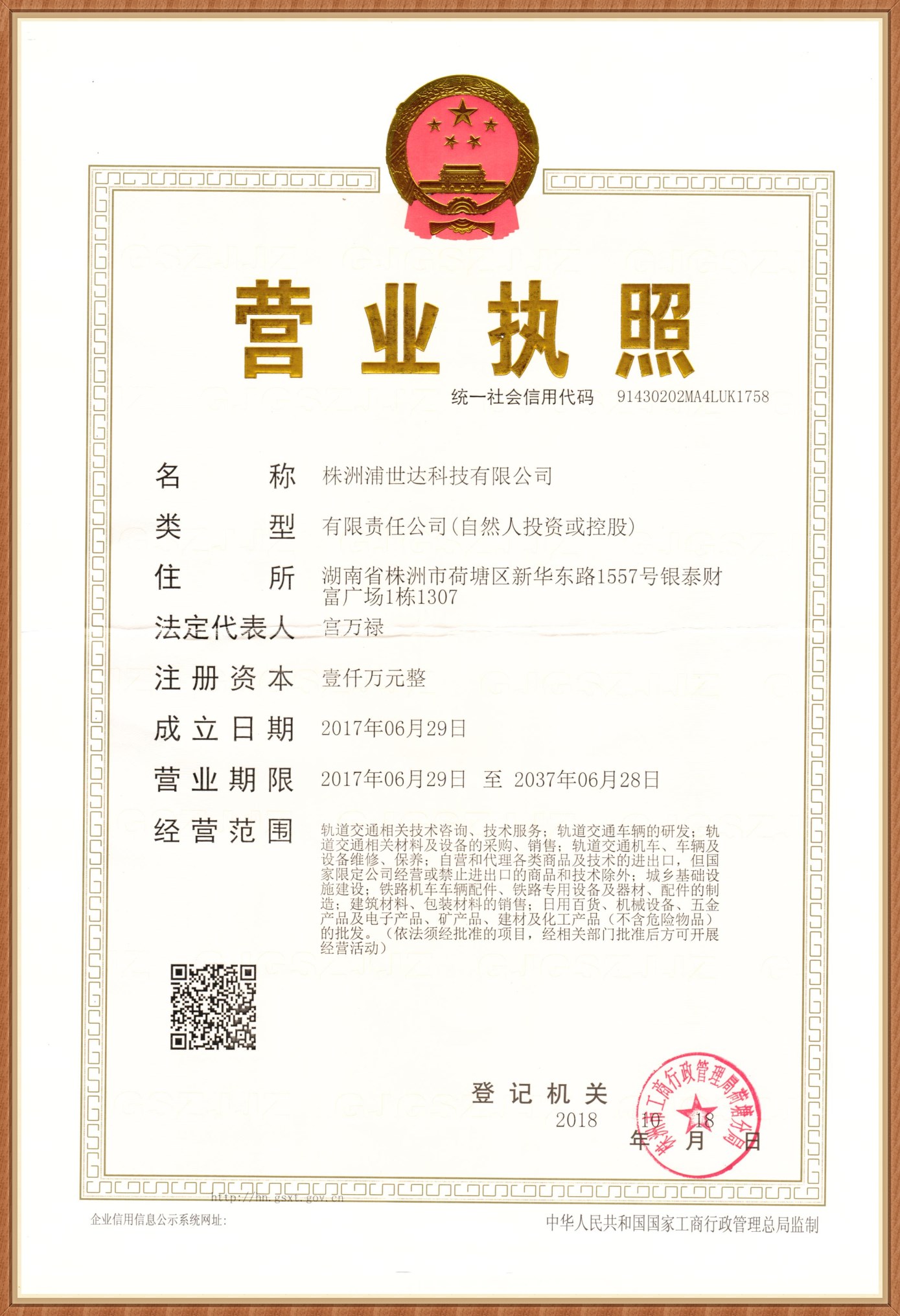 Original Business License